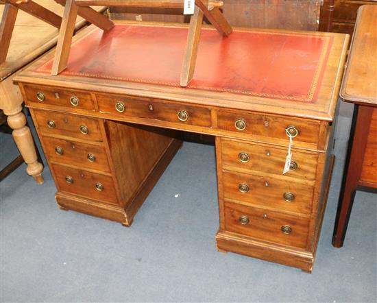 A Victorian mahogany pedestal desk W.125cm